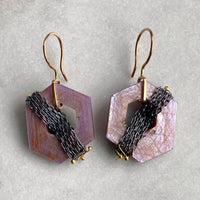 Pink Sheen Sapphire Earrings